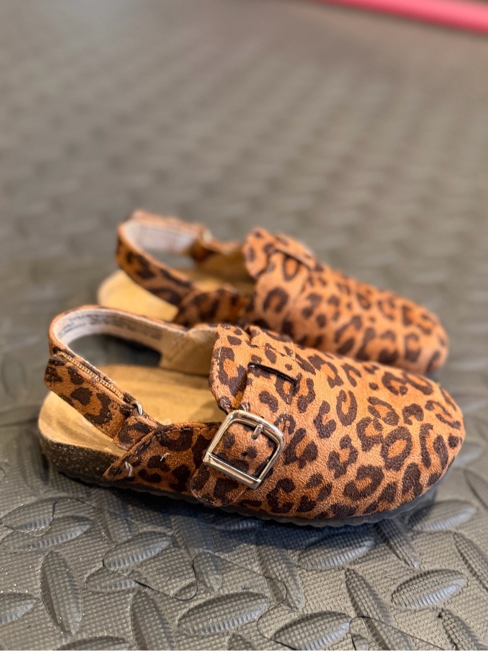 Leopard Print Kids Slingback Clog - Brown